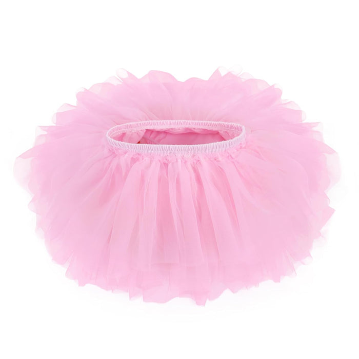 Baby Girl Tulle Tutu Skirt with Diaper Cover,Toddler Girls Fluffy Mesh Ruffle Birthday Party Dress