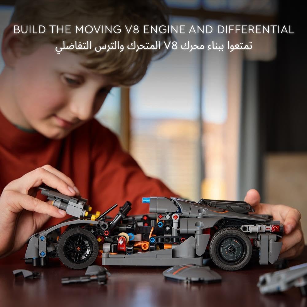 Technic Koenigsegg Jesko Absolut Grey Hypercar, Race Car Building Toy Set for Boys, Girls & Kids Aged 10 Plus, Buildable Vehicle Model Kit, Introduction to Engineering, Birthday Gift Idea 42173 – image 3