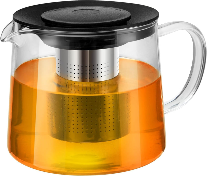 Azonee Glass Teapot With Removable Infuser, Heatproof Borosilicate Tea Maker, Stovetop Safe Kettle for Loose and Blooming Leaf (1000ml/33OZ)