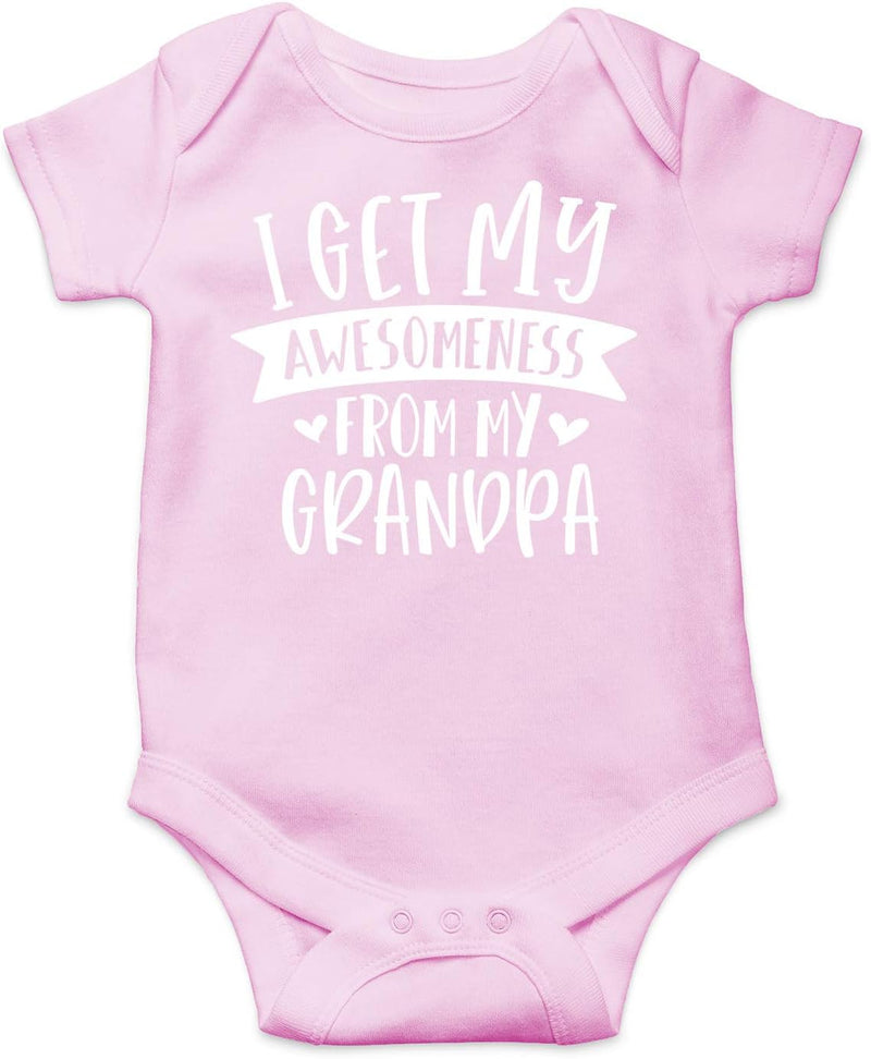 I Get My Awesomeness From My Grandpa - Grandpas Sidekick Funny Romper, One-Piece Baby Bodysuit