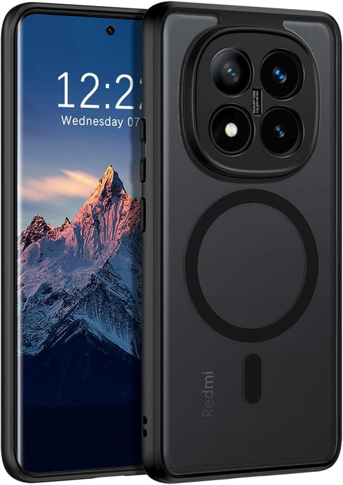 For Xiaomi Redmi Note 14 Pro Plus 5G Magnetic Case, Compatible with MagSafe, TPU+PC Shockproof Matte Skin Feel Mobile Phone Back Cover, Anti-fingerprint Slim Fit Protective Casing