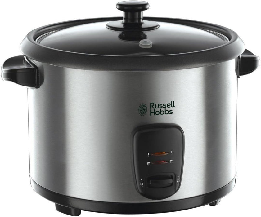 Russell Hobbs Cuociriso 10 Tazze, 700 W, 1.8 Litri, Spatola e Misurino Inclusi, Acciaio Inox, 19750-56