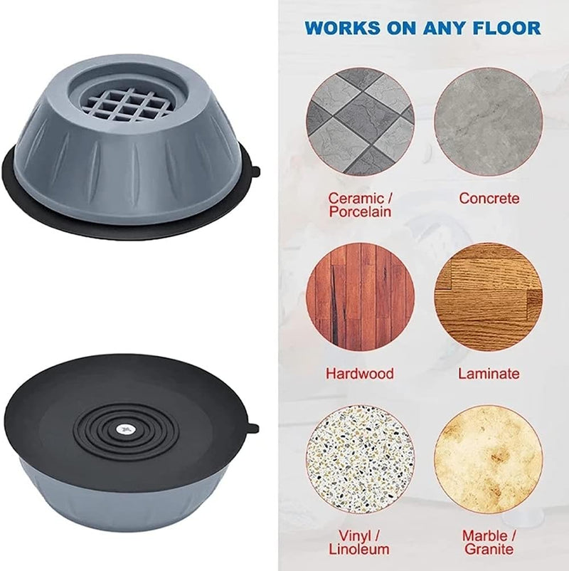 N / B 4 Pack Shock and Noise Cancelling Washing Machine Support, Anti Slip Vibration Prevent, Washer and Dryer Pedestals Fit All Machines