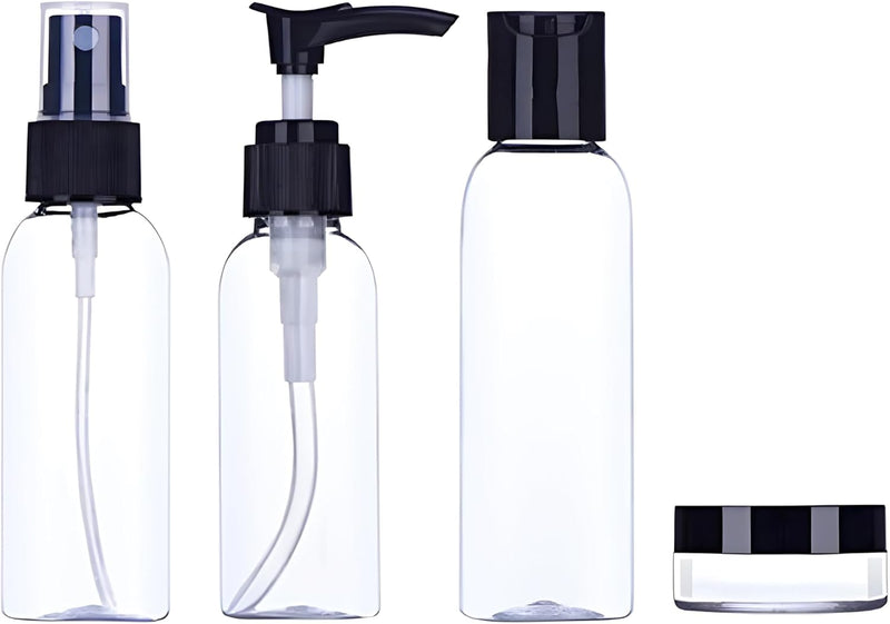 Hian Travel Bottles Kit, Portable Refillable Toiletry Containers Set, Leak Proof Cosmetic Containers for Lotion, Shampoo, Cream, Soap, Total Jars for Cream (Pack of 8)