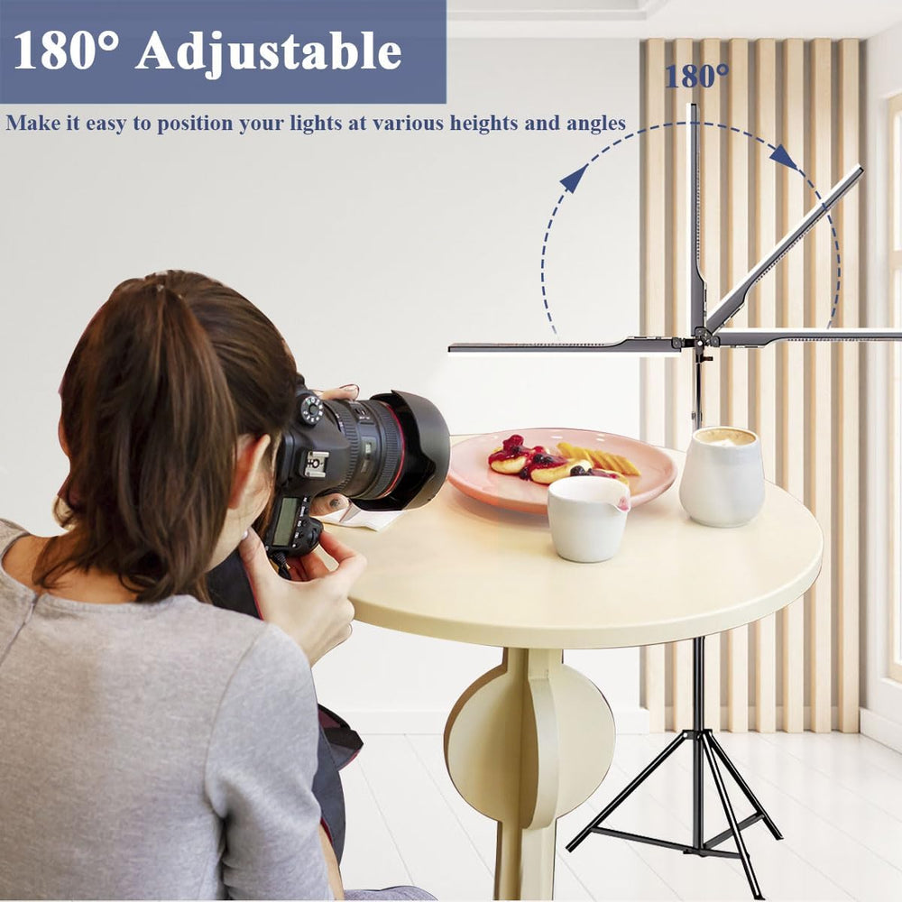 LED Video Light Kit 2PCS, Dimmable 2700-7500K, Remote Control Tripod