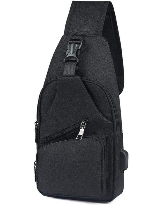 KASTWAVE Sling Bag, Chest Bag with USB Charging Port, Men Women Lightweight Crossbody For Hiking,Cycling, Traveling
