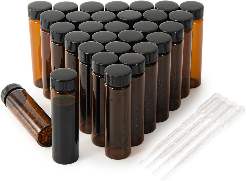 5ml Clear Small Glass Vials 100pcs with Screw Caps(100pcs)