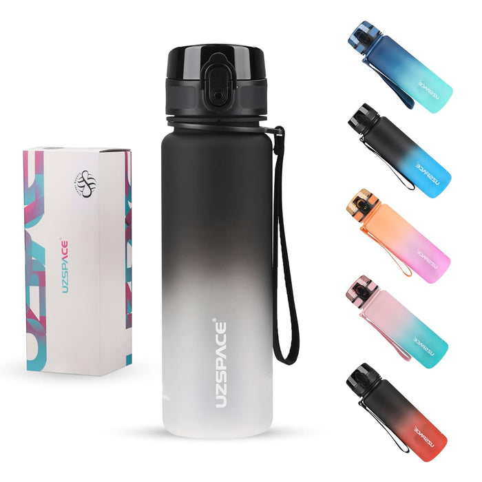 Leakproof Tritan BPA Free Fitness Sports Water Bottle with Motivational Time Marker | Yoga Gym Running Water Bottle (350ml-500ml-1000ml) for Kids and Adults with One-Click Lock