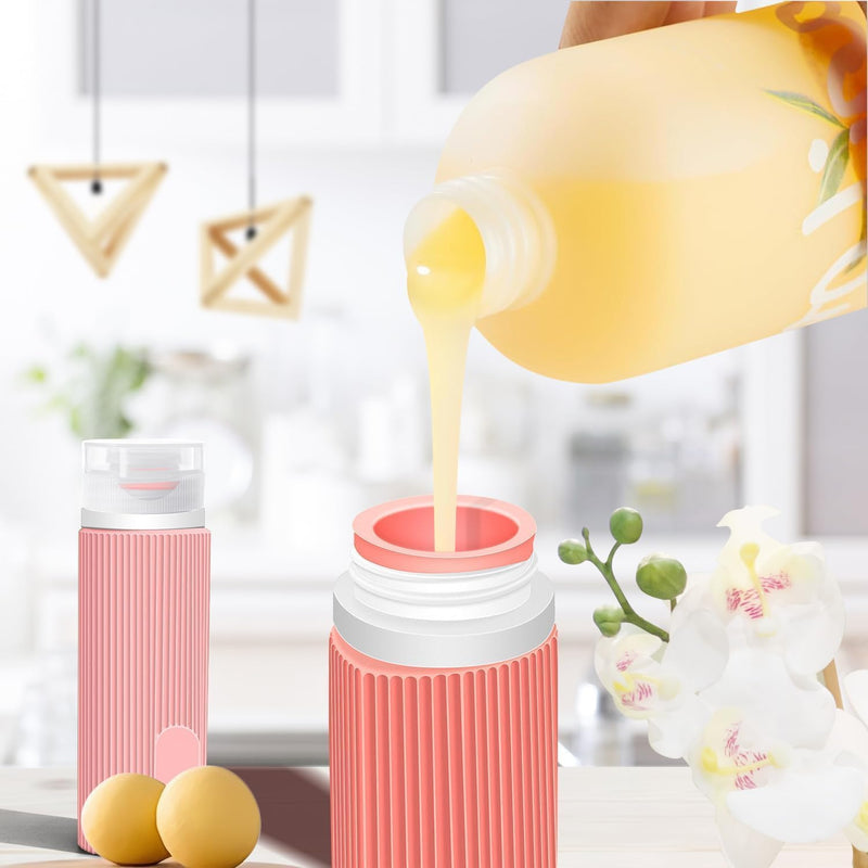 Idrese Silicone Travel Bottles Set, 4 Pcs 100ml Containers for Toiletries, Accessories for Women, Airplane Essentials (Green)