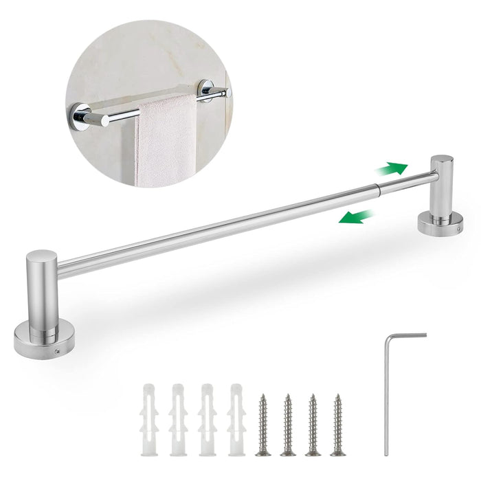 NALACAL Stainless Steel Towel Rail, 40-70cm Adjustable Wall Mounted Towel Holder with Screws, Expandable Polished Towel Bar Rack for Bathroom Kitchen Accessory