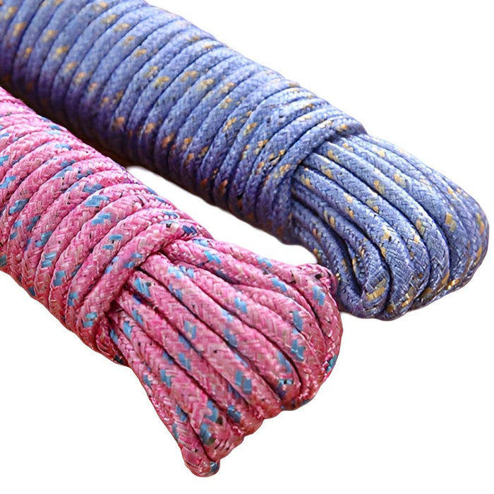 Sakoraware Cloth Line for Drying Clothes, Nylon Braided Cotton Rope, 20 Mtr, Pack of 2