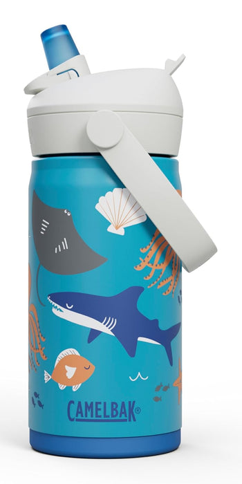 CamelBak Thrive Flip Straw Kids 12oz Water Bottle - Insulated Stainless Steel, Ocean Life