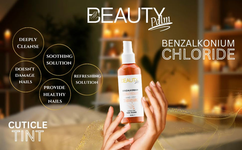 Beauty Palm Benzalkonium Chloride Cuticle Tint, Suitable for All Skin Types, Anti-bacterial, Cleanse the nails in One single Operation, Nail Sanitizer (100)
