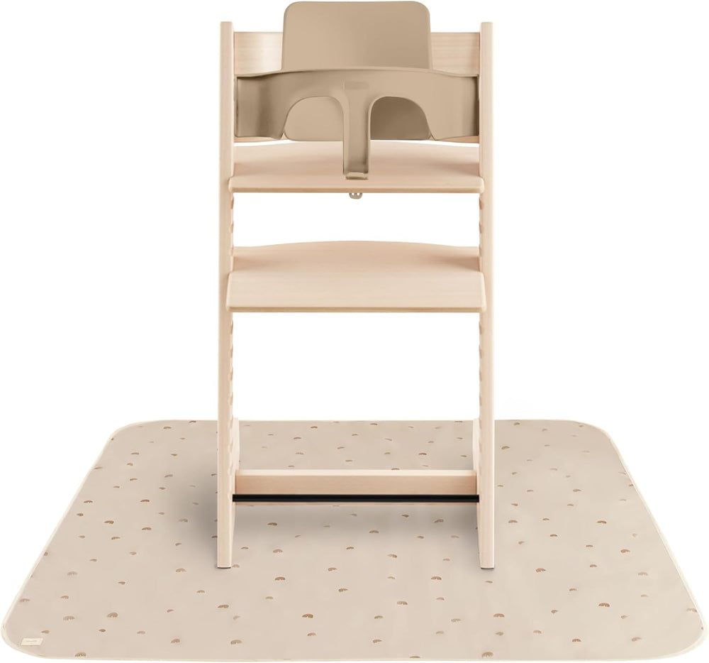 Baby Splat Mat 42.5x42.5 Inch (Olive Check) Water Resistant for Under High Chair and Infant Play