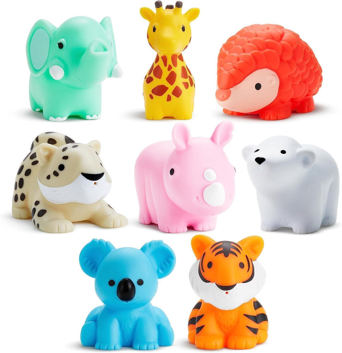 AM ANNA Bath Toys, 8 PCS Cute Animal Baby and Toddler Bath Toy for Toddlers 1-3 2-4, Floating Toys for 1 Year Old Boy Girl, New Born Baby Bathtub Water Toys, Preschool Toddler Pool Toys