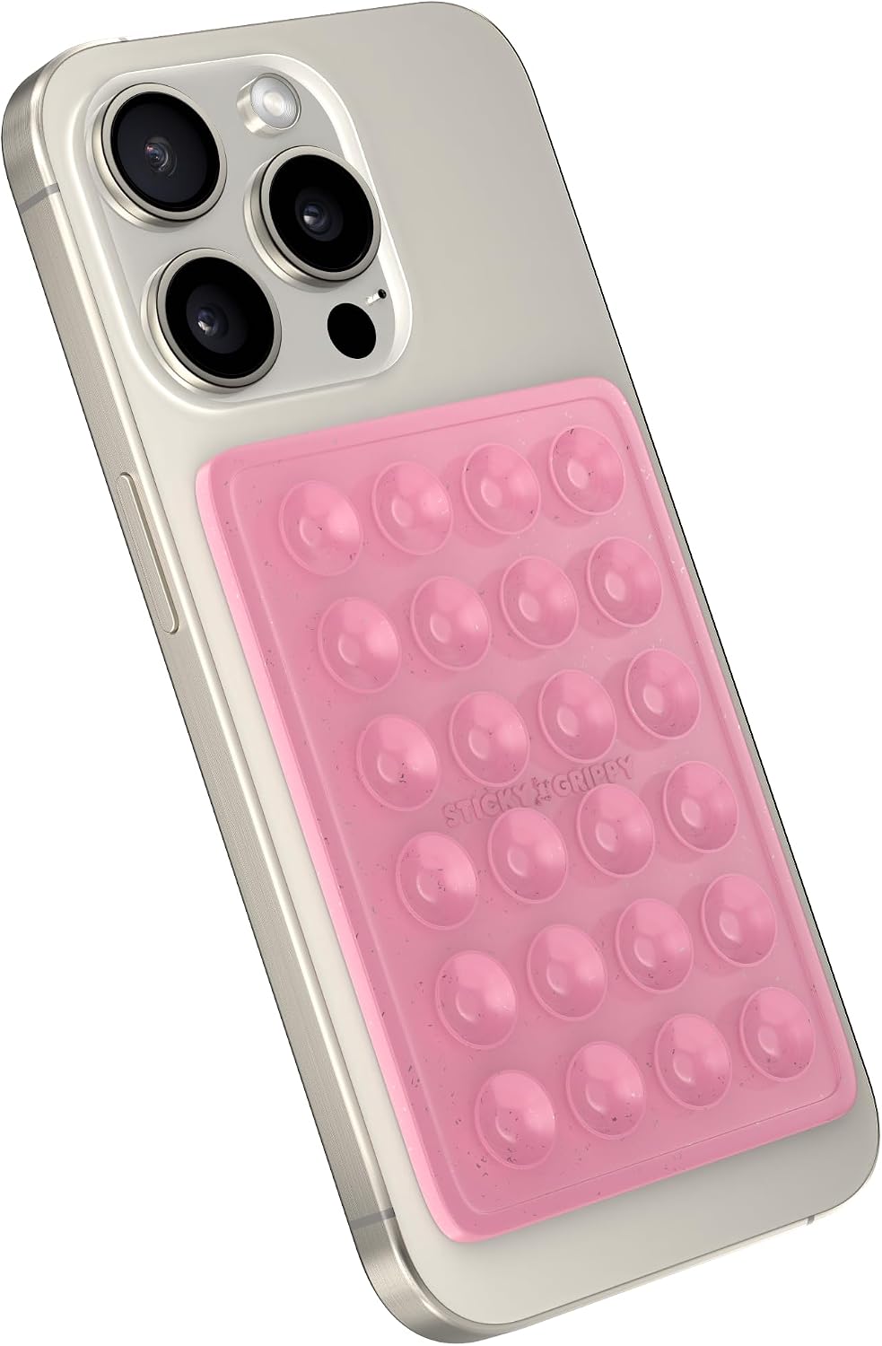 StickyGrippy Suction Phone Case Mount, Silicon Adhesive Phone Accessory for iPhone and Android, Hands-Free Fidget Toy Mirror Shower Phone Holder, Tiktok Videos and Selfies (Black) β image 1