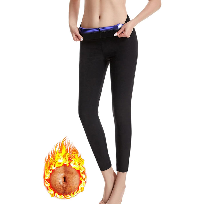 Sauna Pants for Women, Workout Leggings for Women High Waist, Slimming Workout Stretch Tummy Control Sauna Leggings,Blue,4XL/5XL