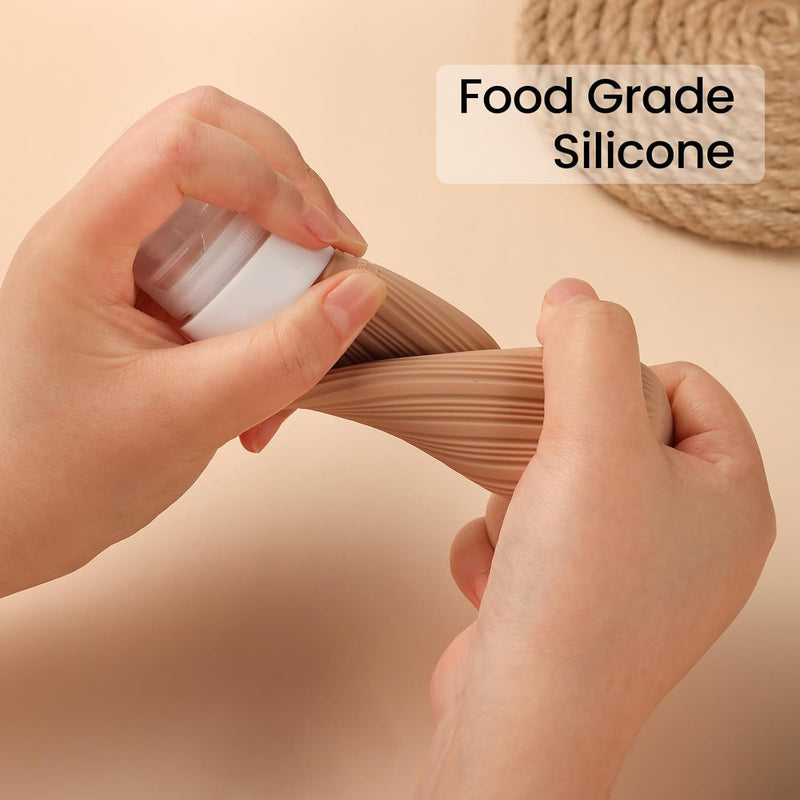 Idrese Silicone Travel Bottles Set, 4 Pcs 100ml Containers for Toiletries, Accessories for Women, Airplane Essentials (Green)