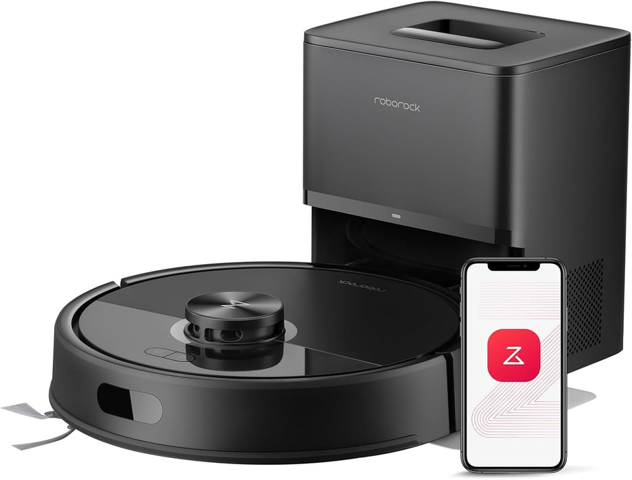 roborock Q7 TF+ Robot Vacuum and Mop, Self-Emptying Dock, 7 Weeks Hands-Free Cleaning, 10000Pa Suction, Dual Anti-Tangle System, for Pet Hair & Carpet, PreciSense LiDAR Navigation, App Control, Black