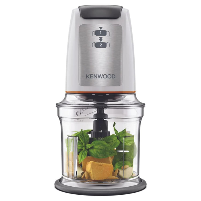 KENWOOD Chopper 500W Electric Food Chopper with 500ml Bowl, Dual Speed, Stainless Steel Quad Blade, Multi Mayo Mayonnaise Attachment, Spatula, Ice Crush Function CHP61.100WH White