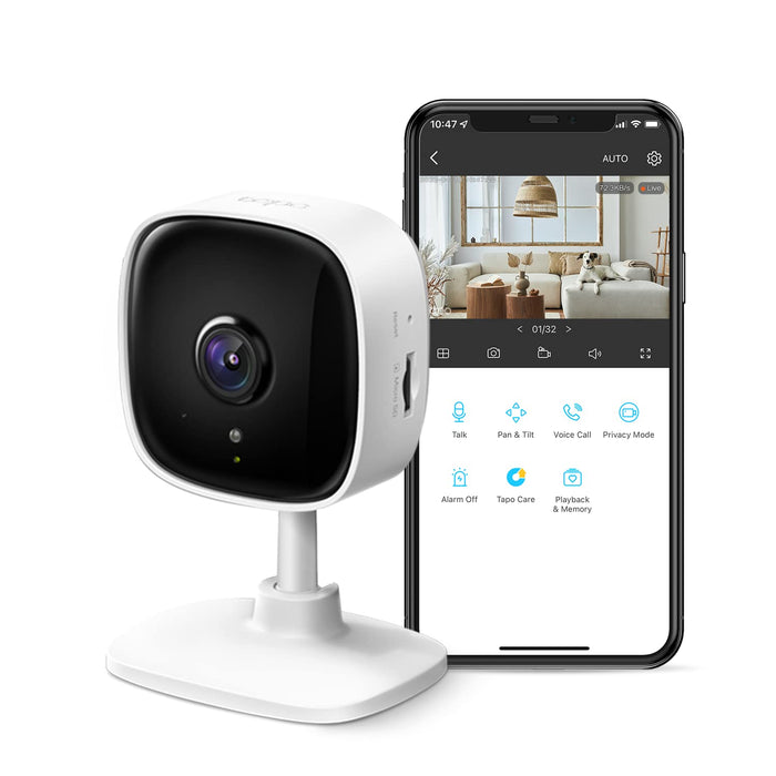 Tapo TP-Link 2K Indoor Security Camera for Baby Monitor, Dog Camera w/Motion Detection, 2-Way Audio Siren, Night Vision, Cloud &SD Card Storage (Up to 256 GB), Works with Alexa & Google Home (C110)