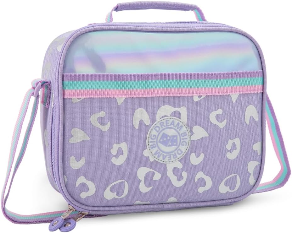17 3-Piece School Backpack with Lunch Bag & Pencil Case, Purple
