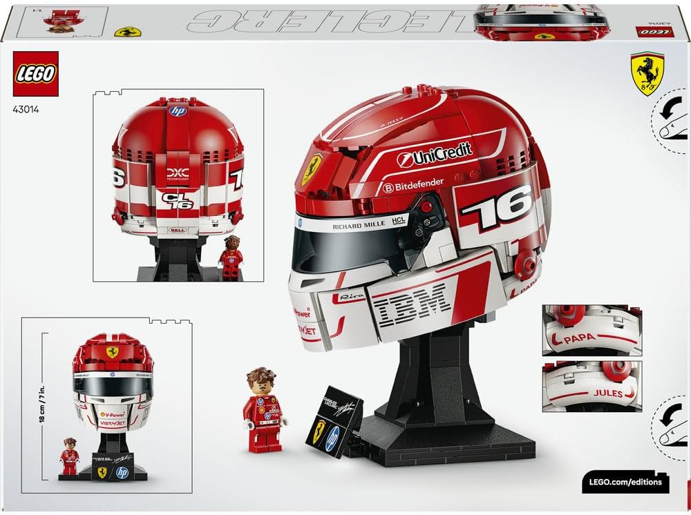 Editions Scuderia Ferrari HP Charles Leclerc Helmet - F1 Merchandise - Display Model Kit w/Collectible Minifigure - Gift for 14+ Year Old Boys & Adult Motorsport Fans - 43014 – image 11