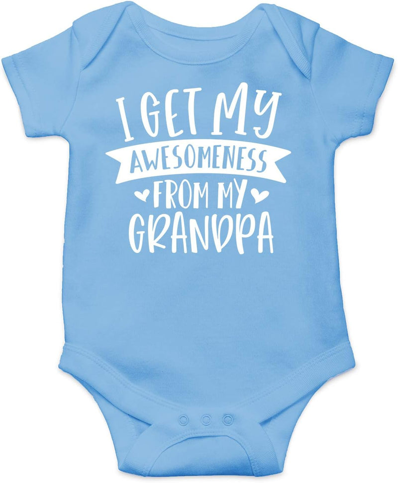 I Get My Awesomeness From My Grandpa - Grandpas Sidekick Funny Romper, One-Piece Baby Bodysuit