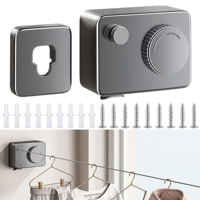 Uhuanyy 4.3 M Wall-Mounted Clothesline, 304 Stainless Steel Heavy Duty Retractable for Indoor and Outdoor Bathroom Balconies, Can Hold Up to 20KG