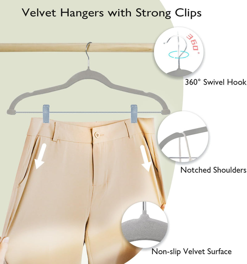 ManGotree 30 cm Baby Velvet Hangers with Movable Clips, Non-Slip Kids Felt Hangers, Ultra-Thin Space-Saving Children's Clothes Hangers for Skirts, Pants, Dresses, Shirts, Jackets (16 Pack, Pink)
