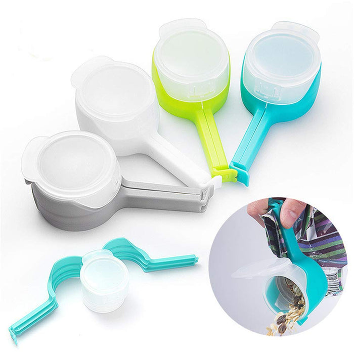 Wanhenda 4pcs Seal Pour Food Storage Bag Clip Snack Sealing Clip Keeping Fresh Sealer Clamp Plastic Helper Food Saver Travel Kitchen Tools