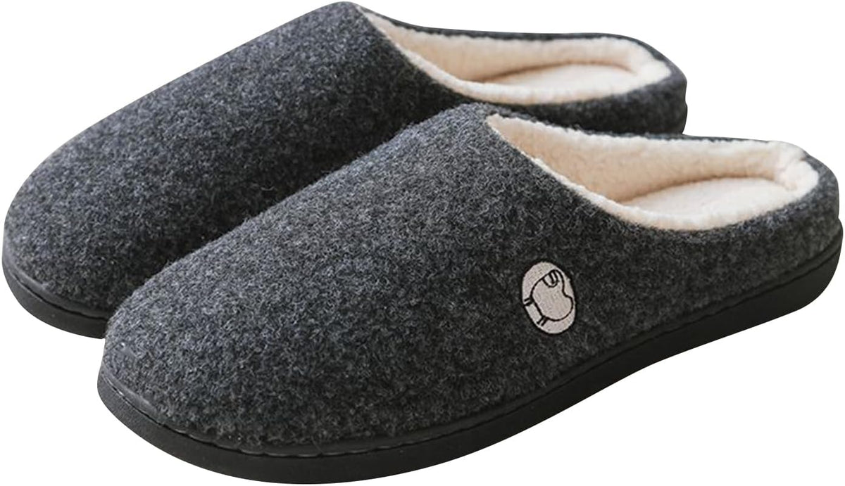 Mens Memory Foam House-Slippers, Full Toe Soft Non-Slip Comfortable Indoor Warm Slipper, for Bedroom Outdoor Slipper Shoes,Gray,42/43EU โ image 3