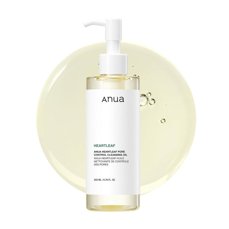 ANUA Heartleaf Pore Control Cleansing Oil, Oil Cleanser for Face, Makeup Blackhead Remover, Double Cleansing, Facial Cleanser, Mild Ingredients, Korean Skin Care 6.76 fl oz(200ml)
