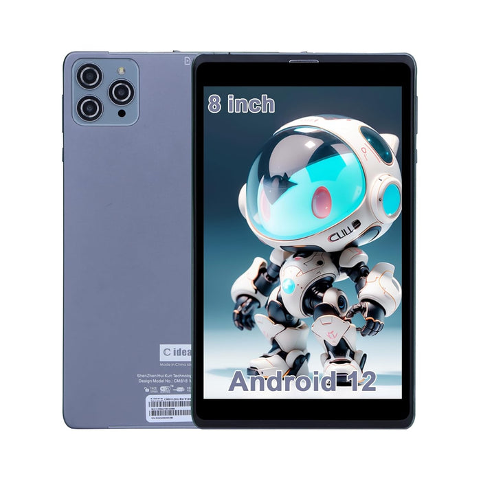 C idea 8 inch Tablet, Android 12.0 Tablet with SIM Card Slot Wifi/5G LTE 8GB RAM,512GB ROM Storage Dual 5MP Camera HD IPS Display, CM818(Gray)