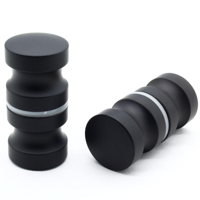 2 Pack Shower Glass Door Handle, Stainless Steel Shower Doors Knob Double Sided Pull Hardware for Bathroom Glass Doors (Black)