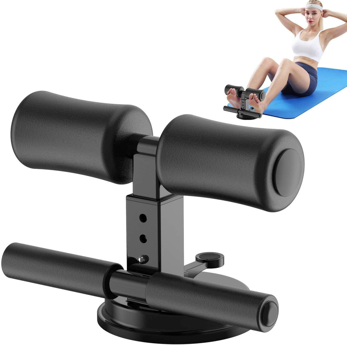 SILENCIO Sit-Up Bar With Foam Handle and Rubber Suction Seat Up Fitness Equipment Sit-ups and Push-ups Assistant Device For Weight Lose Gym Workout Abdominal Curl Exercise Work Out Trainer (Pack of 1) – image 1