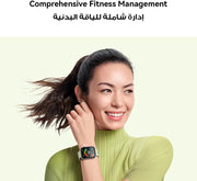 HUAWEI WATCH FIT 3, 1.82" AMOLED Display, Ultra-Slim Design, All-Round Fitness Management, Comprehensive Health Management, Durable Battery Life, Compatible with iOS & Android, Black
