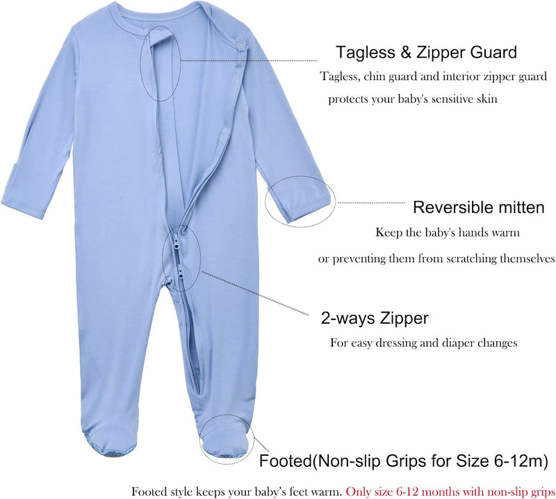 Aablexema Unisex Baby Baby Footie Pjs baby footie pjs