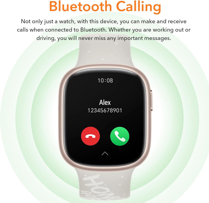 HONOR WATCH 4 SmartWatch, Bluetooth Calling, 1.75 inch AMOLED, GPS, 14 Days Standy, Spo2, Heart Rate and Stress Monitor, 5ATM, Compatible with Android and iOS, Black