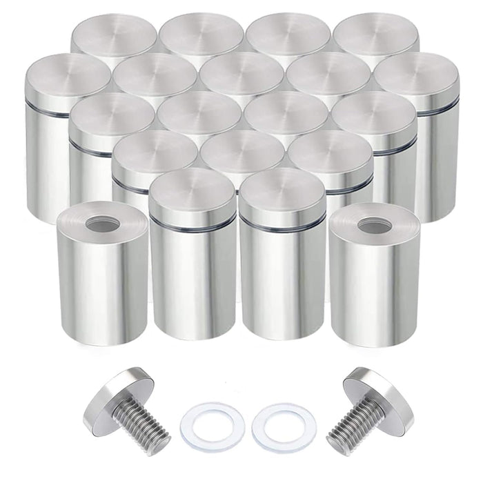 Excefore Stainless Steel Standoff Screws, 20Pcs 25 x 25mm Wall Standoff Sign Holders Screws, Mounting Glass Hardware for Hanging Acrylic Picture Frame, Advertising Screws Kit