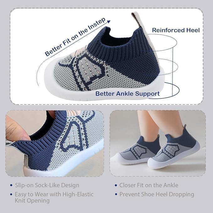 ZONEY Baby Shoes Toddler First Walking Shoes Infant Sneakers Breathable Knitted Mesh Boy & Girls Shoes