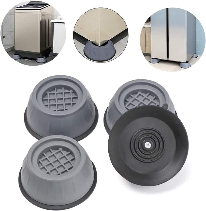 MultiStar®, Refrigerator Stand, Washing Machine Stand, Anti-Vibration Pad, Anti Shock and Noise Reducer Pad, Furniture Base Stand, Fridge Stands, Anti Slip Washing Machine Stabilizer Pack of 4 Grey