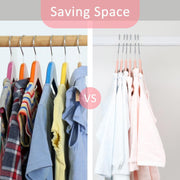 ManGotree 11.8'' Baby Velvet Hangers with Movable Clips, Non-Slip Kids Felt Hangers, Ultra-Thin Space-Saving Children's Clothes Hangers for Skirts, Pants, Dresses, Shirts, Jackets (7 Pack, Blue)