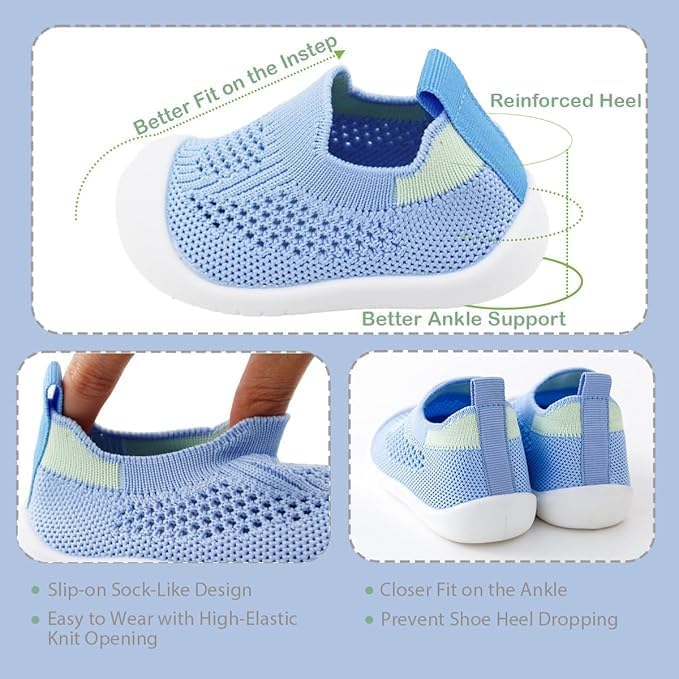 ZONEY Baby Shoes Toddler First Walking Shoes Infant Sneakers Breathable Knitted Mesh Boy & Girls Shoes