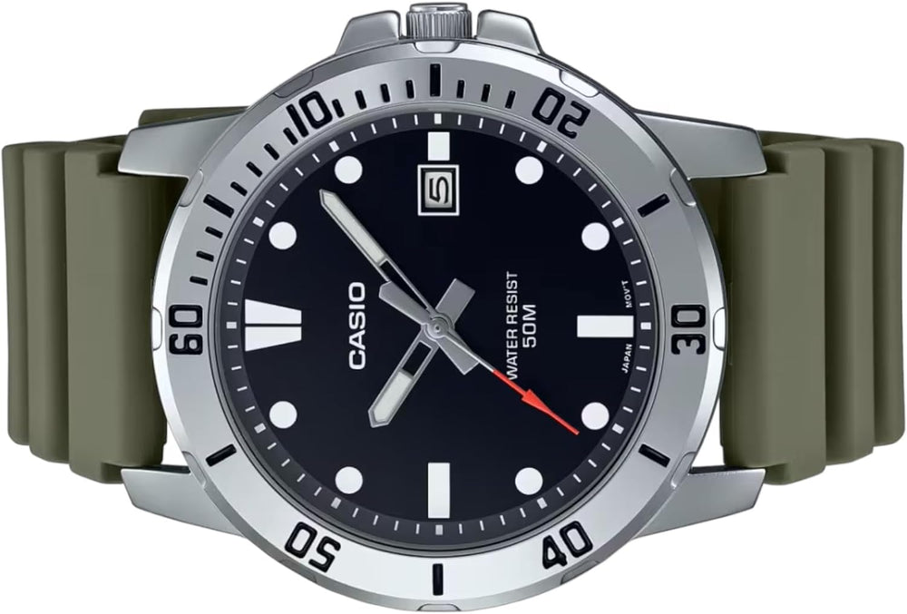 Men's Watch - MTP-VD01-3EVUDF Black Dial, Green Band