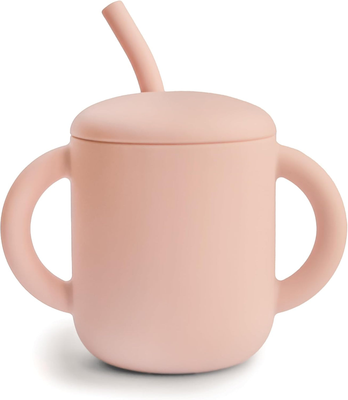 Silicone Training Cup + Straw Blush β image 1