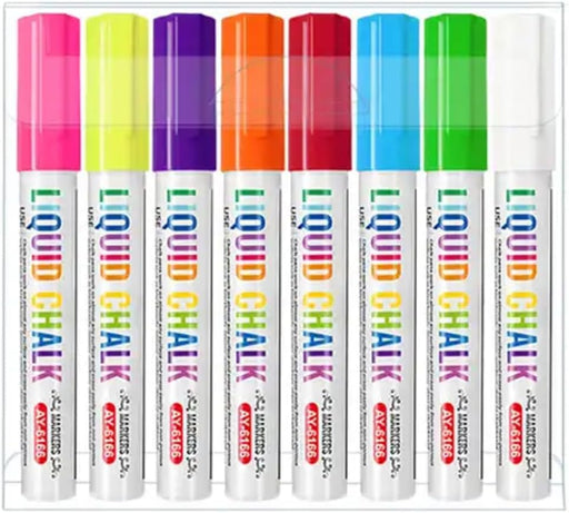 ItsyWorld 8 WHITE Chalk Markers,Erasable, Non-Toxic, Water-Based, Reversible Tips, Chalkboard Markers for Kids,Adults,Signs, Windows, Blackboard,Dry Erase Marker Pens (8 White)