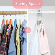 ManGotree 11.8'' Baby Velvet Hangers with Movable Clips, Non-Slip Kids Felt Hangers, Ultra-Thin Space-Saving Children's Clothes Hangers for Skirts, Pants, Dresses, Shirts, Jackets (7 Pack, Blue)