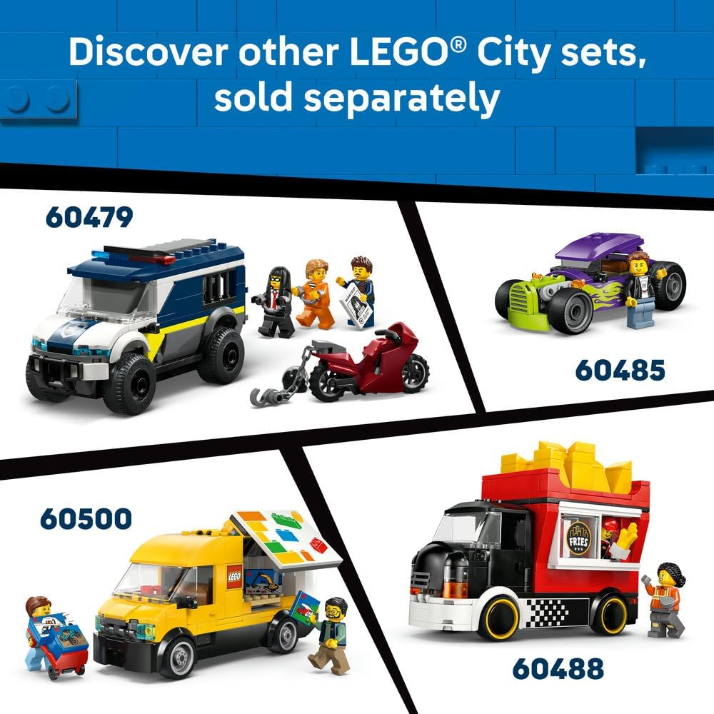 City EV Supercar 60486 Race Car Model Kit, Driver Minifigure, Fine Motor Skills Building Set, Gift for 5+ Year Old Boys & Girls, 109 Pieces