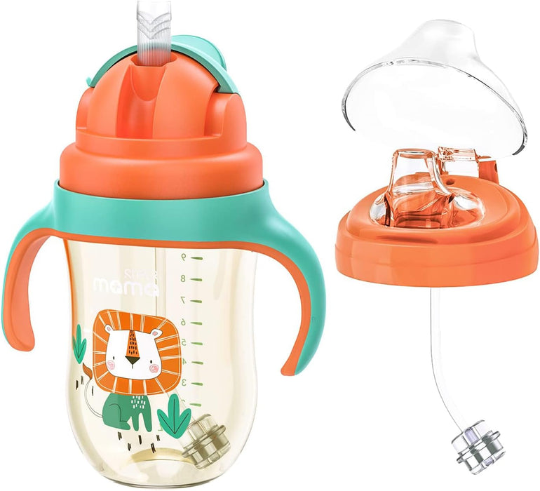 KASTWAVE Sippy Cups for 1+ Year Old with Spout & Straw, PPSU No Spill Sippy Cups with Weighted Straw, Spill Proof Training Toddler Cups With Handle for Baby 6+ Months - (11 Oz)